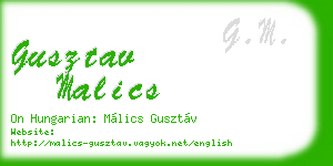 gusztav malics business card