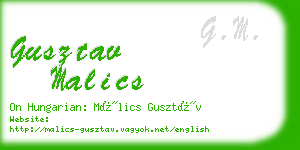 gusztav malics business card